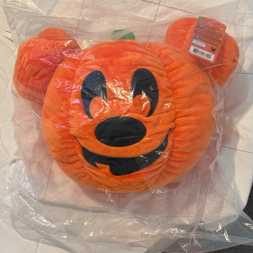 Disney Orange Mickey Pumpkin Accent Pillow